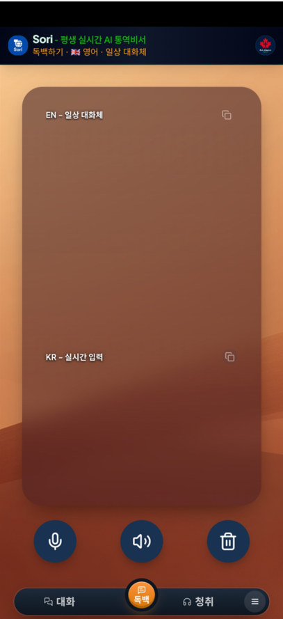 실시간 통역 소리